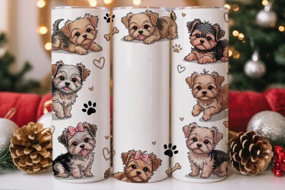 yorkie love 20oz tumbler wrap svg for htv cricut dog mom tumbler gift