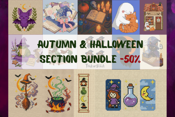 Autumn & Halloween Cross Stitch MEGA