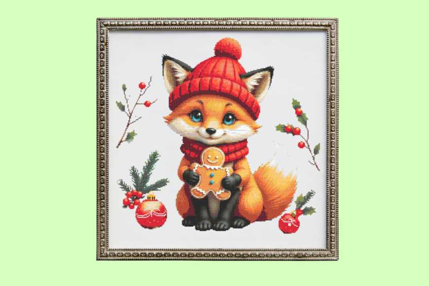 Christmas Fox with Gingerbread