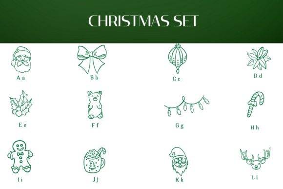Christmas Set Font - Preview 1