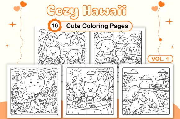 Cozy Hawaii Cute Coloring Pages