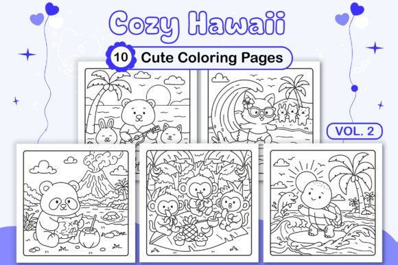 Cozy Hawaii Cute Coloring Pages
