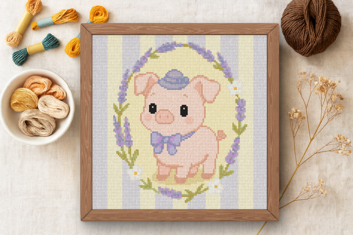 Cross Stitch Pattern – Cute Piglet