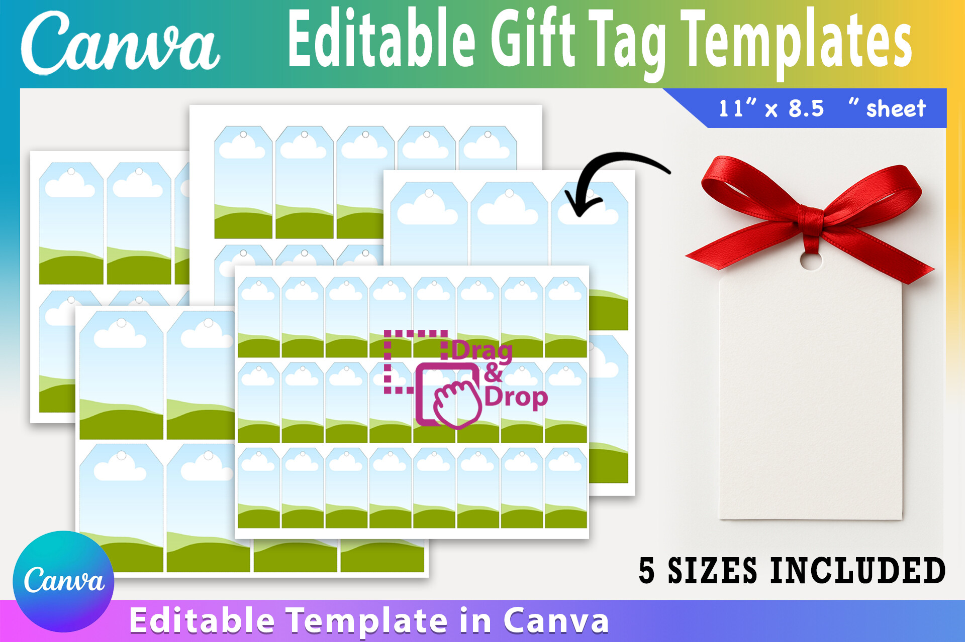 Editable Gift Tags Canva Template
