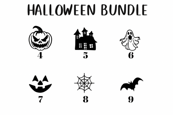 Halloween Bundle Font PNG with transparent background - Preview 3