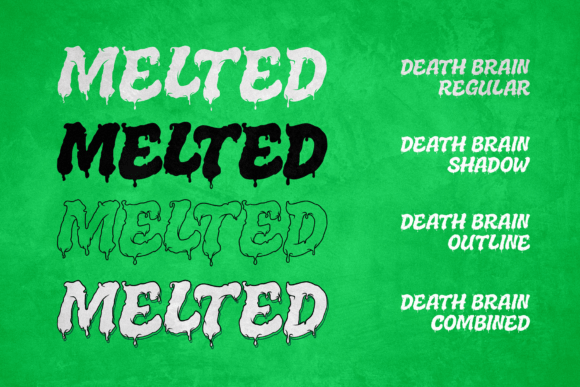 Melted Brain Font PNG with transparent background - Preview 3