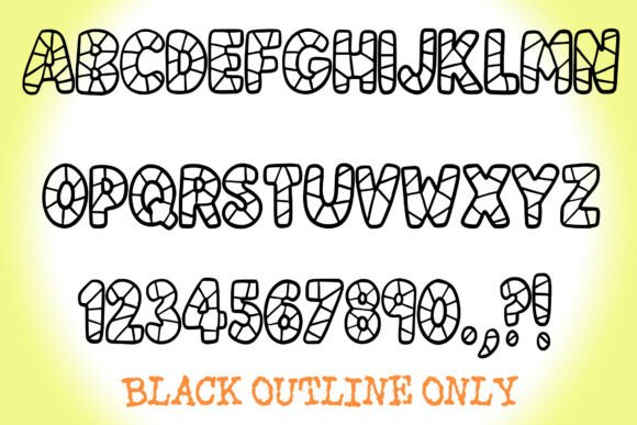 Mosaic Glass Font PNG with transparent background - Preview 1