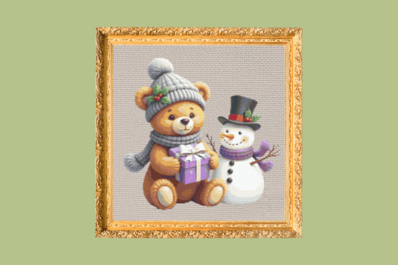 Teddy and Snowman Christmas Cheer