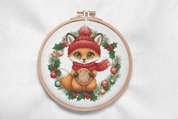 Whimsical Christmas Fox Pattern