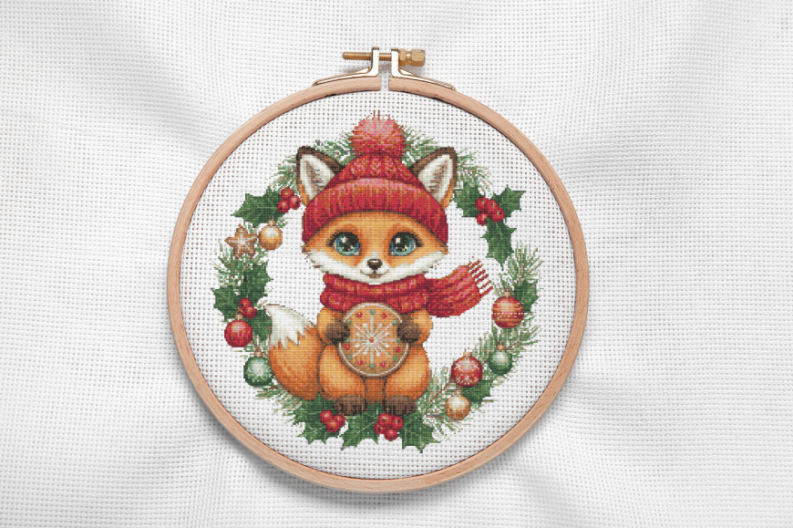 Whimsical Christmas Fox Pattern
