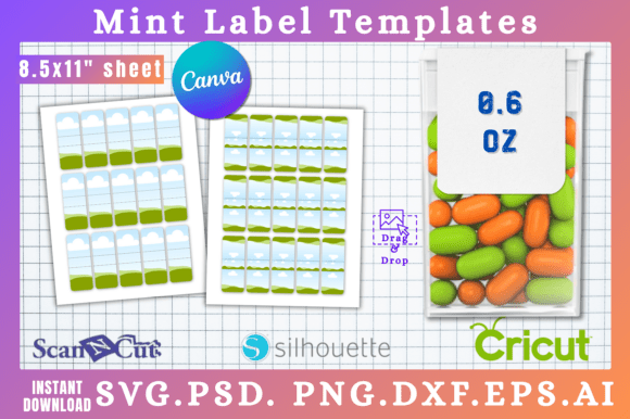 0.6oz Mint Label Sticker Templates