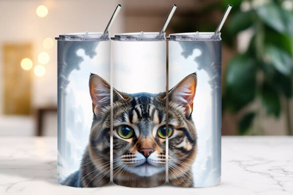 Anime Tabby Cat Feline Eyes Tumbler