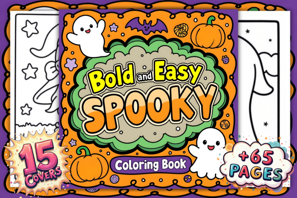 Bold and Easy Spooky Coloring Book Pages