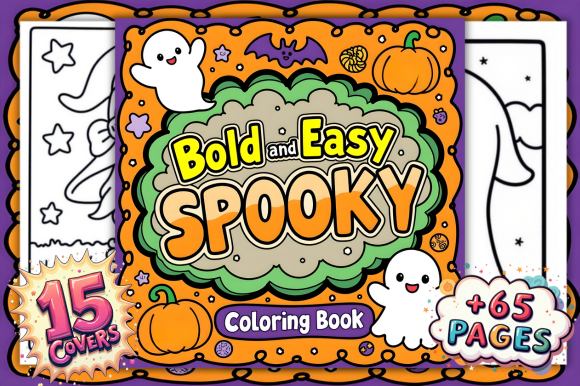 Bold and Easy Spooky Coloring Book Pages