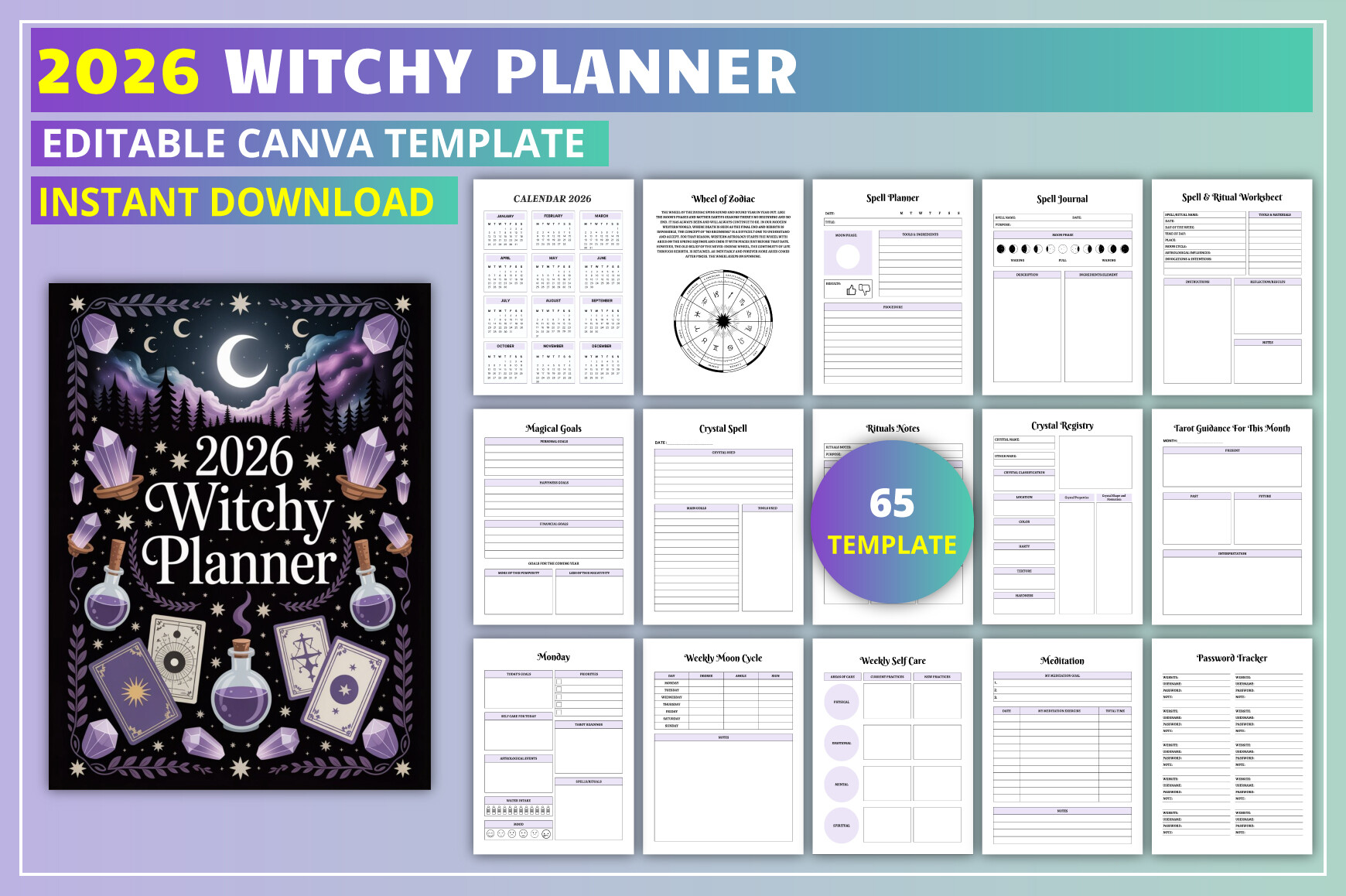 Editable 2026 Witchy Planner