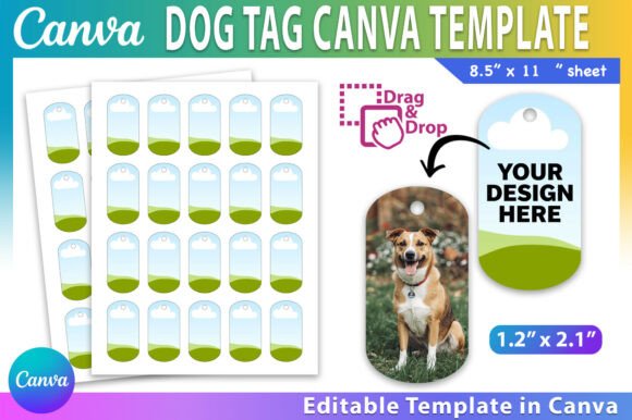 Editable Dog Tag Template Tag Sticker