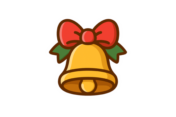 Golden Christmas Bell Sticker Graphic Labels & Stickers By OCA Creative Labs