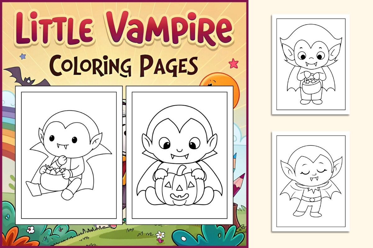 Little Vampire Coloring Pages for Kids