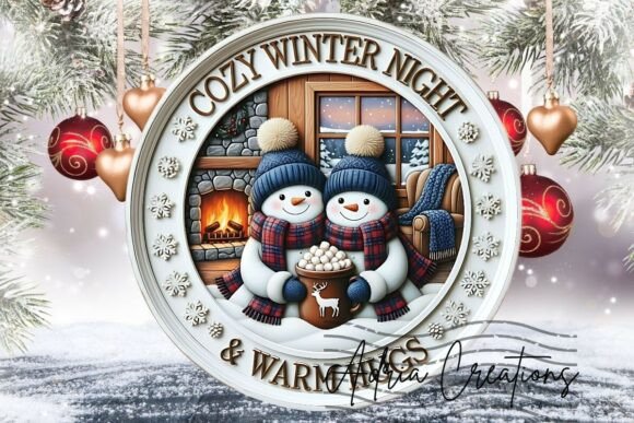 Snowman Christmas Ornament Round Png