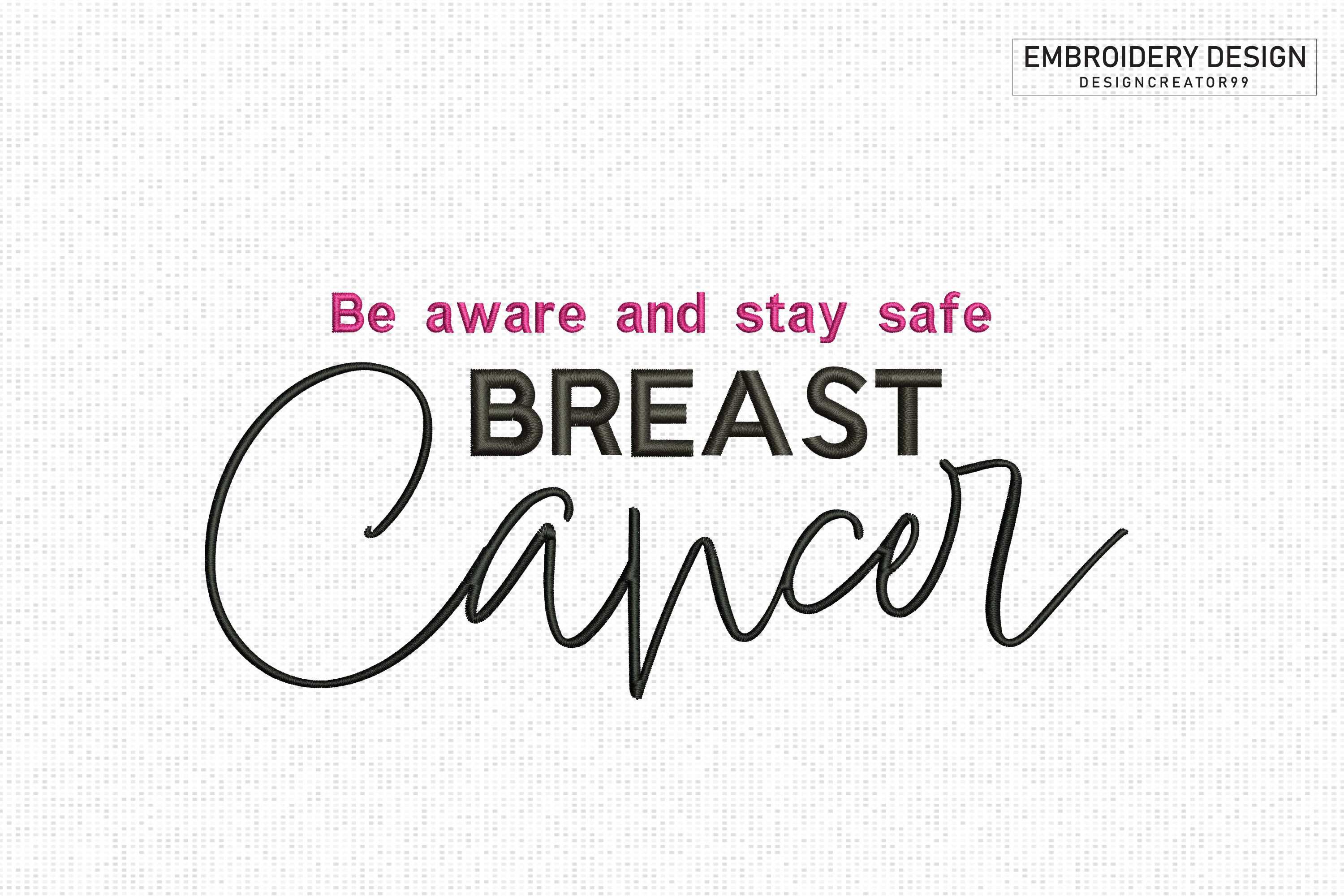 Breast Cancer Embroidery Design