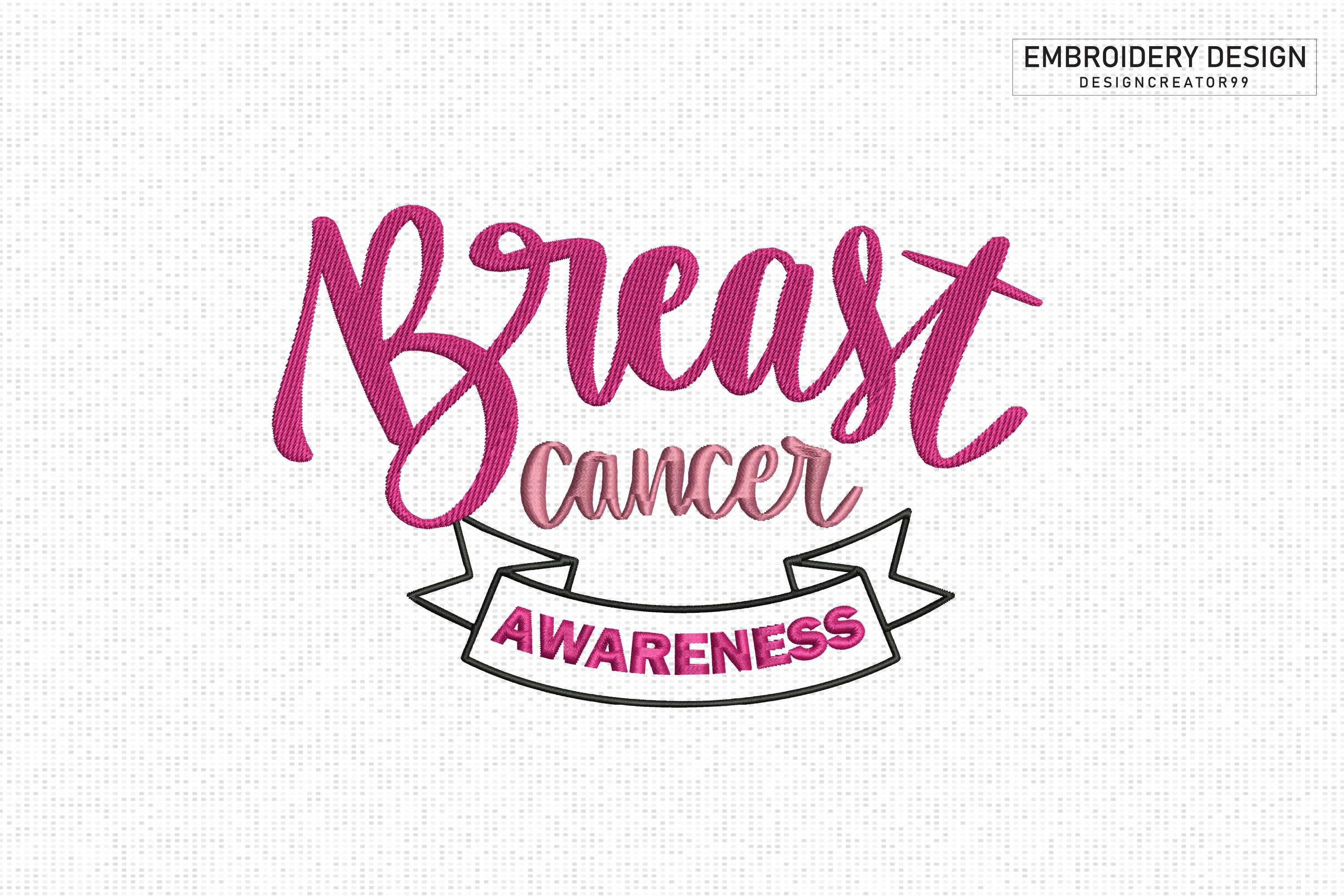 Breast Cancer Embroidery Design