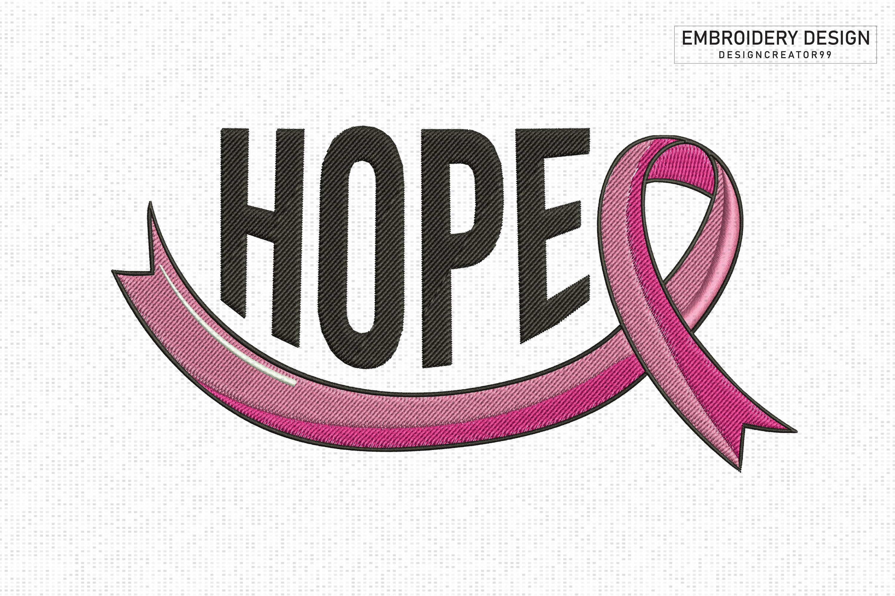 Breast Cancer Embroidery Design