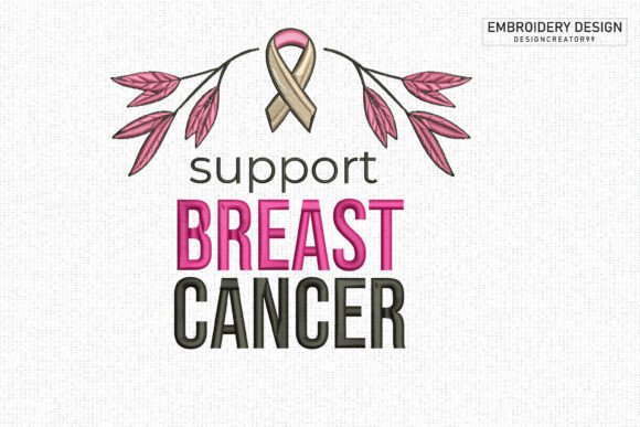 Breast Cancer Embroidery Design