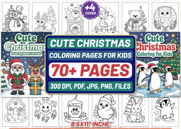 Cute Christmas Coloring Pages for Kids