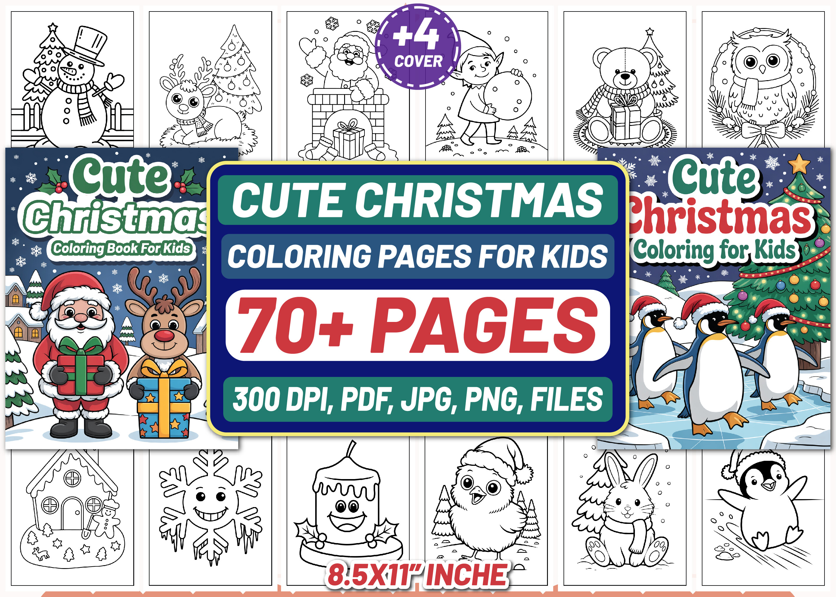 Cute Christmas Coloring Pages for Kids