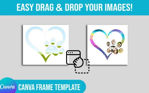 Dog Paw Canva Frame Template Design