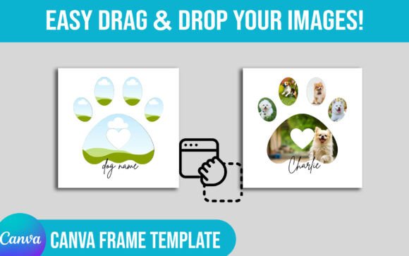 Dog Paw Custom Canva Frame Template