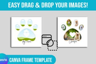 Dog Paw Custom Canva Frame Template Graphic by Razia Sultana · Creative ...