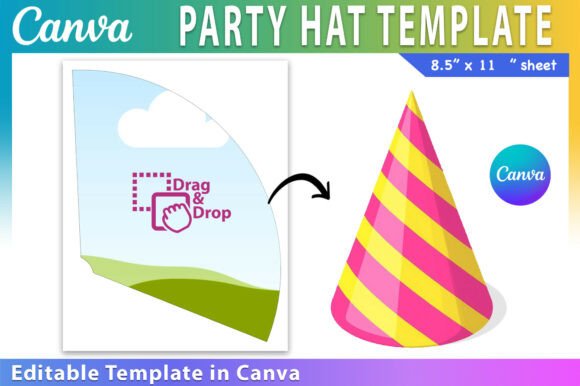 Editable Canva Party Hat Template