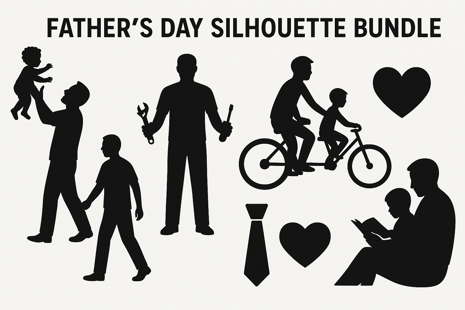 Father's Day Silhouette Bundle SVG