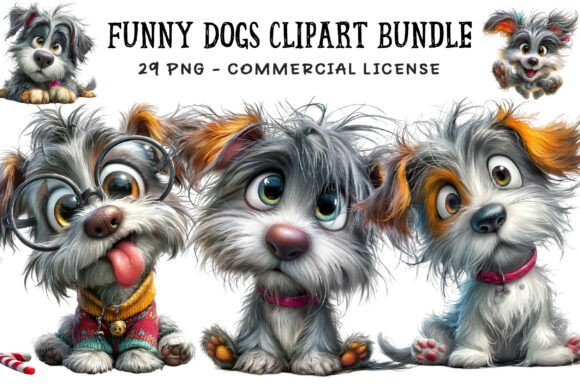 Funny Dogs Clipart Bundle Graphic Illustrations By daily.arts