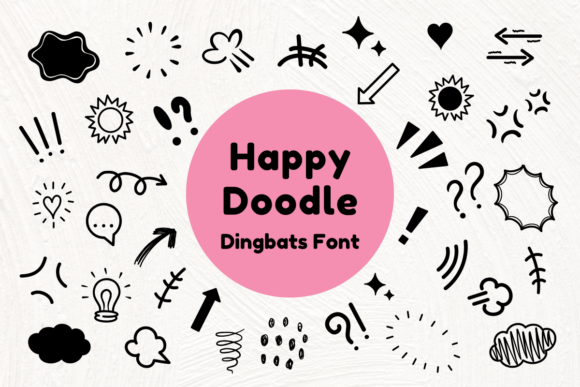 Preview of Happy Doodle dingbat font