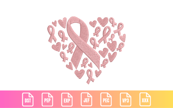 Heart Shaped Pink Ribbon