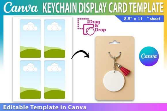 Keychain Display Card Canva Template