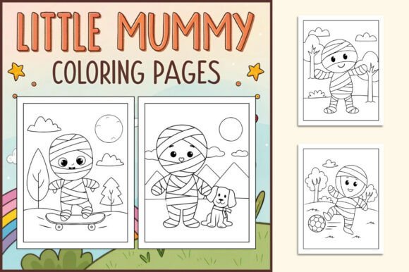 Little Mummy Coloring Pages for Kids