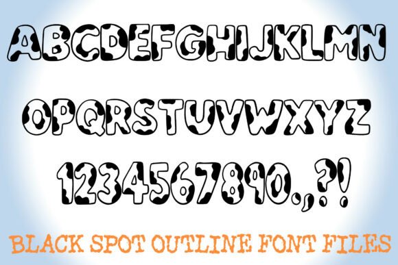Moo Cow Spots Font PNG with transparent background - Preview 1