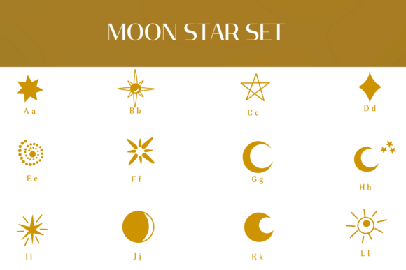 Moon Star Set Font font preview - 1