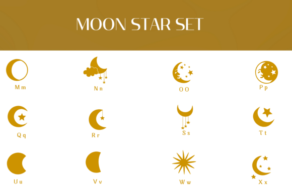 Moon Star Set Font font preview - 2