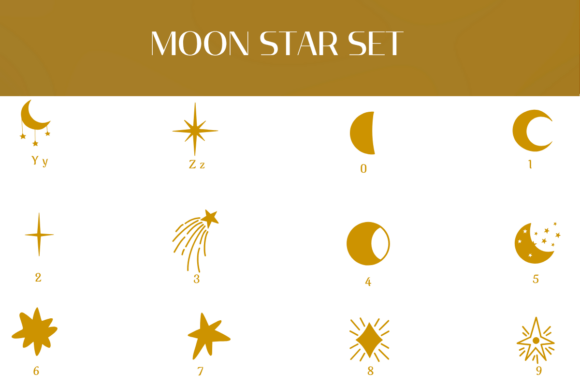 Moon Star Set Font font preview - 3
