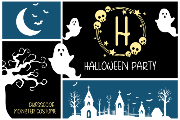 Mystic Nightfall Monogram Font PNG with transparent background - Preview 3