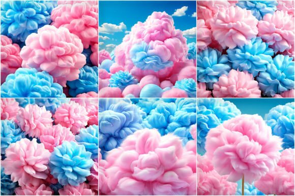 Pink Blue Cotton Candy Digital Papers Grafik Hintegründe Von srempire