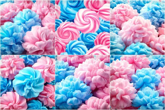 Pink Blue Cotton Candy Digital Papers Grafik Hintegründe Von srempire