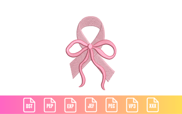 Pink Bow Ribbon Breast Cancer Awareness