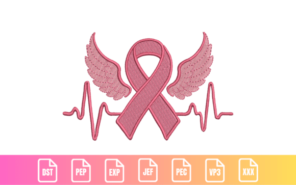 Ribbon with Wings & Heartbeat