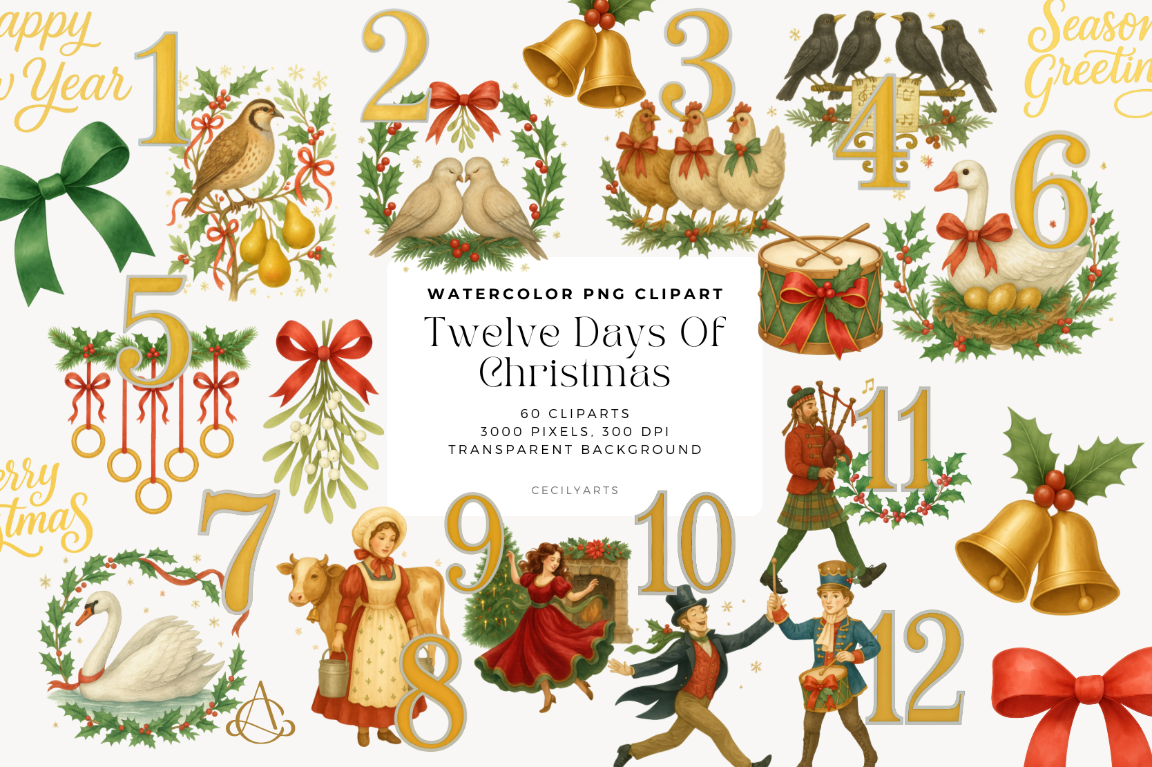 Twelve Days of Christmas Cliparts - photo 1