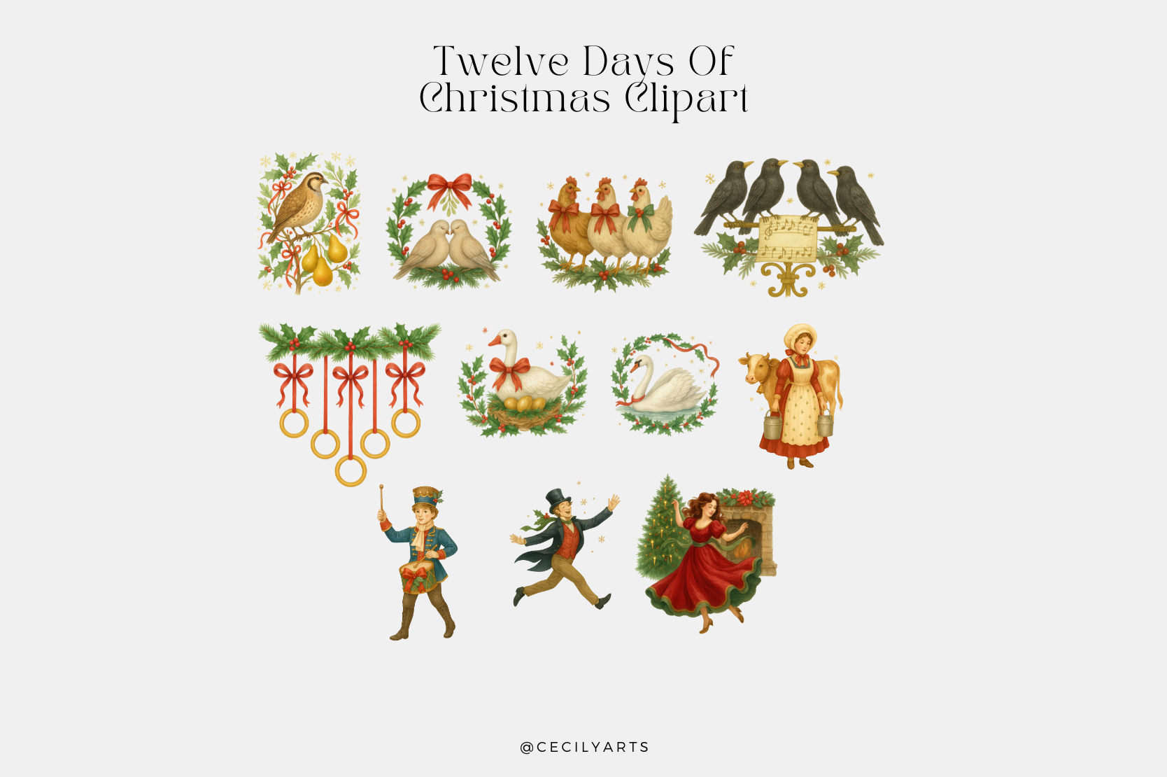 Twelve Days of Christmas Cliparts - photo 2